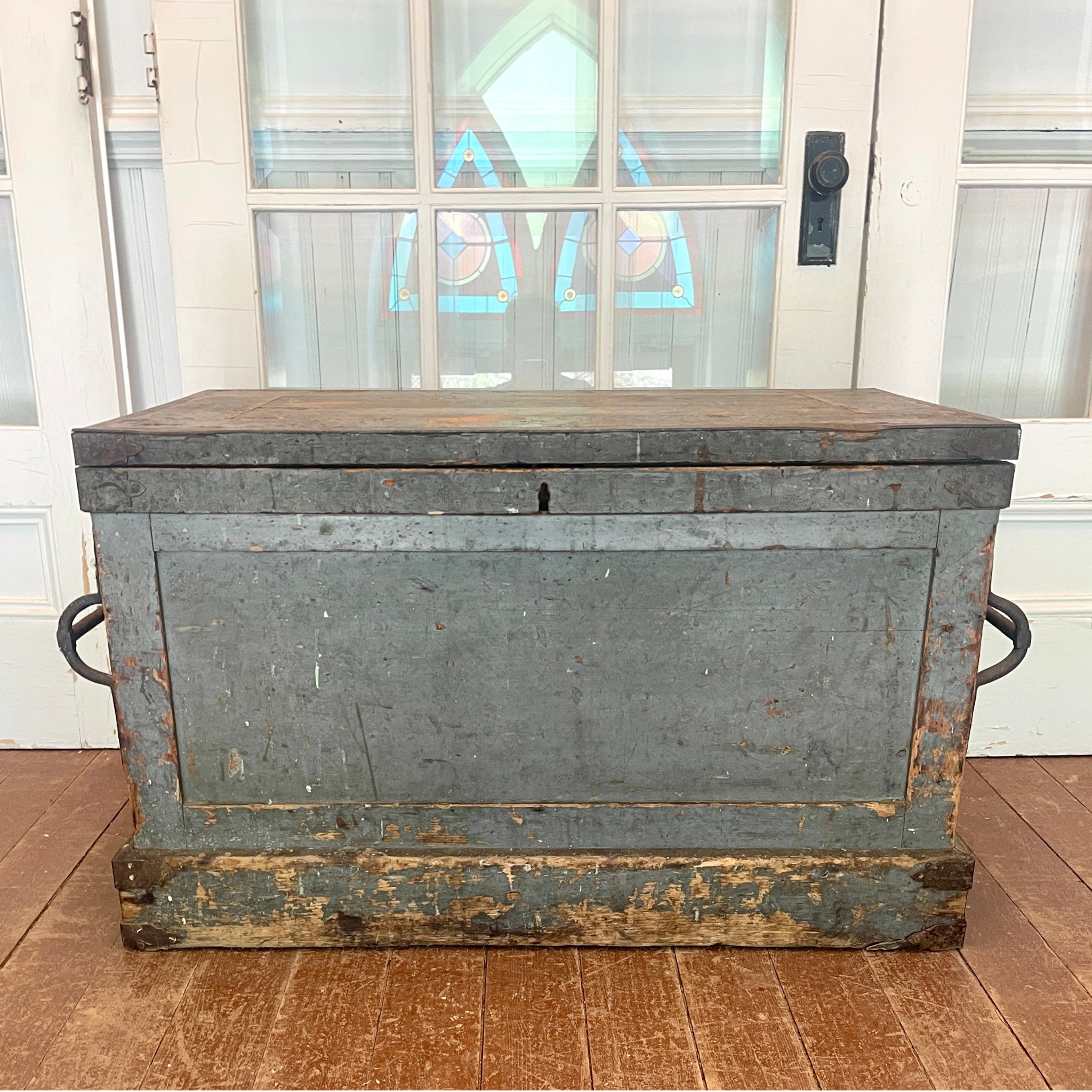 Antique Carpenter’s Chest with Removable Interior Tills & Original Iron Hardware