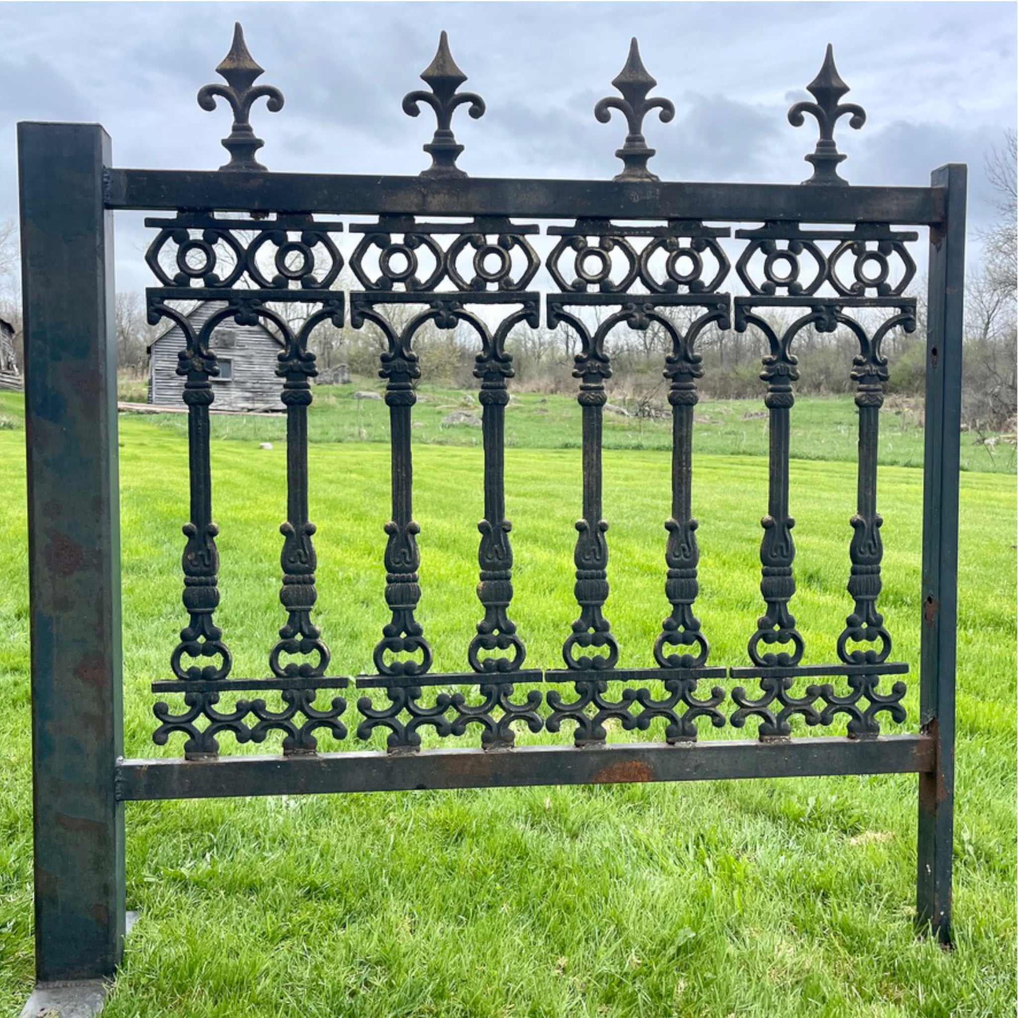 Estate Style Ornamental Iron Fence Panels | Set of 7 Sections