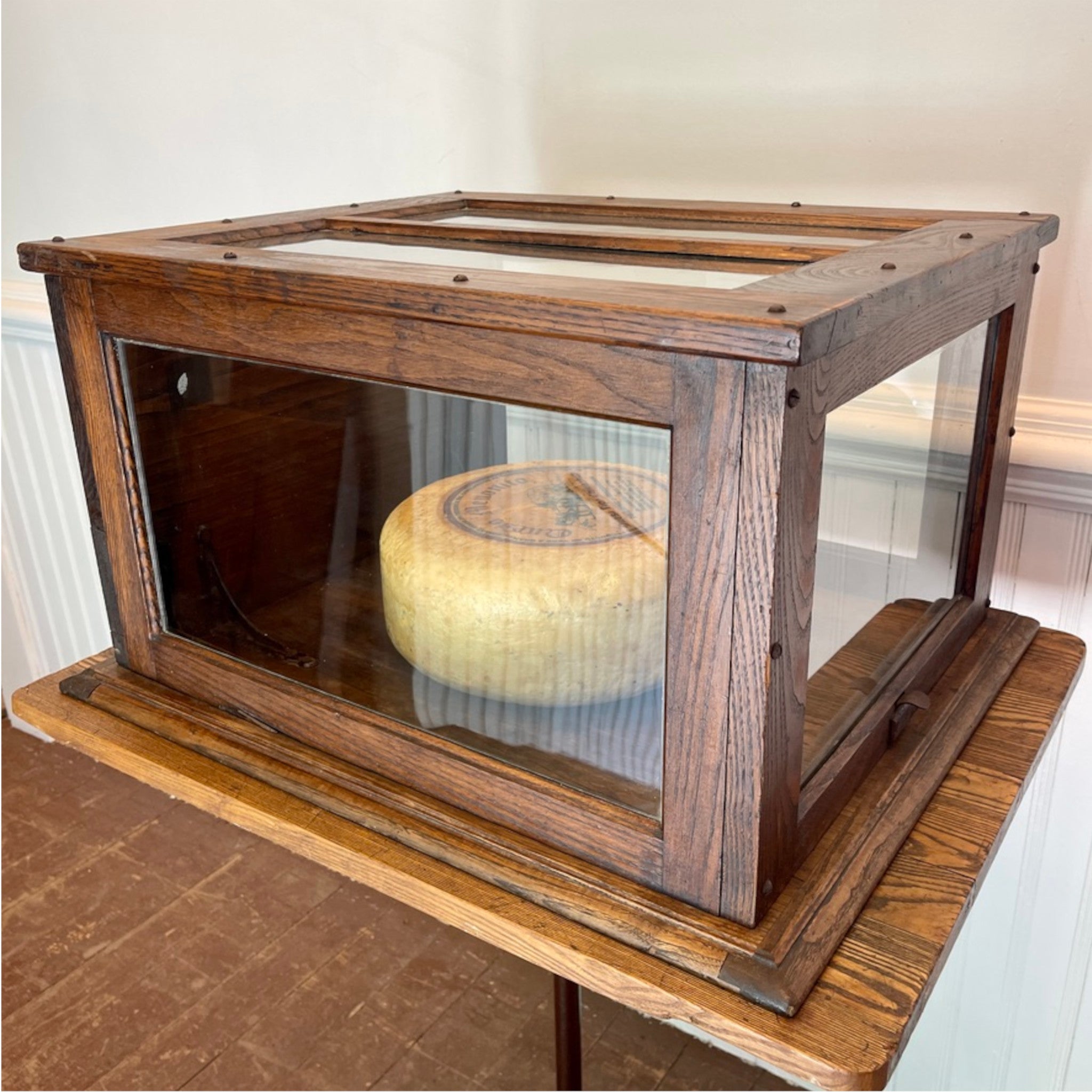 Antique Oak Cheese Merchant's Display Case