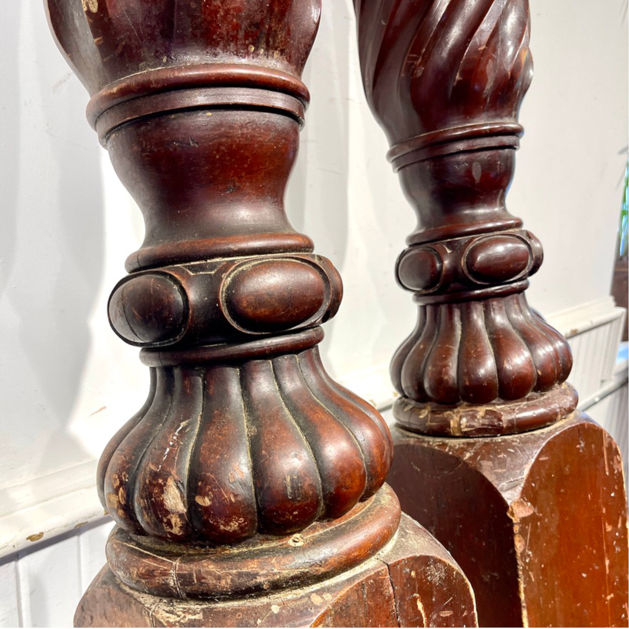 Large Antique Newel Posts