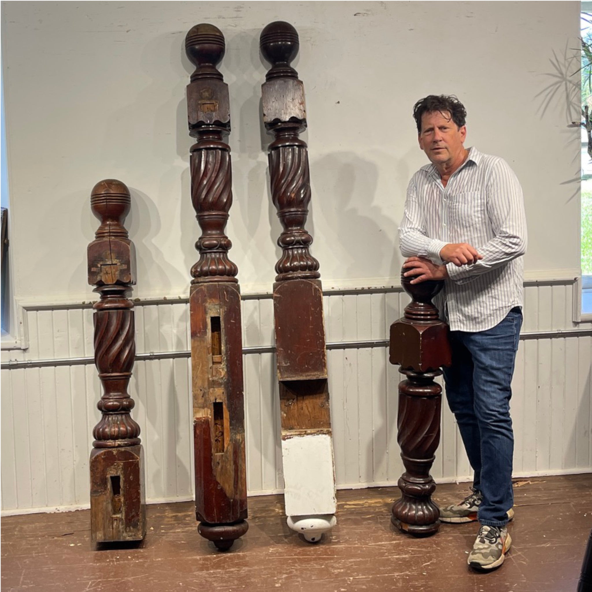 Large Antique Newel Posts