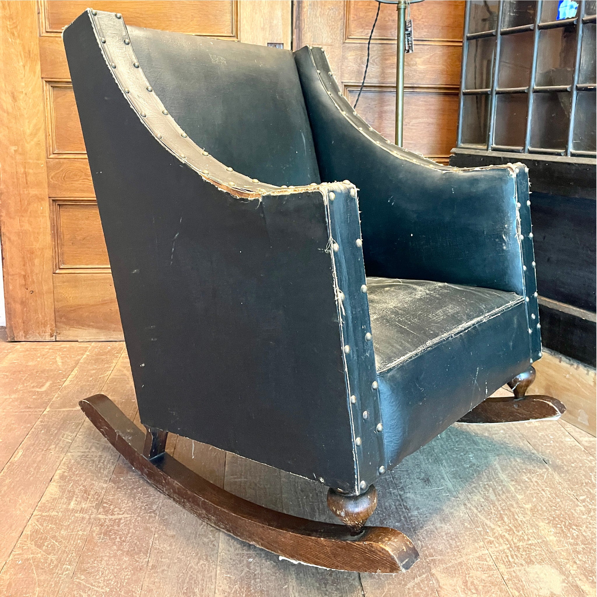 Antique Coffman K.D. Upholstered Rocking Chair, Patented 1907