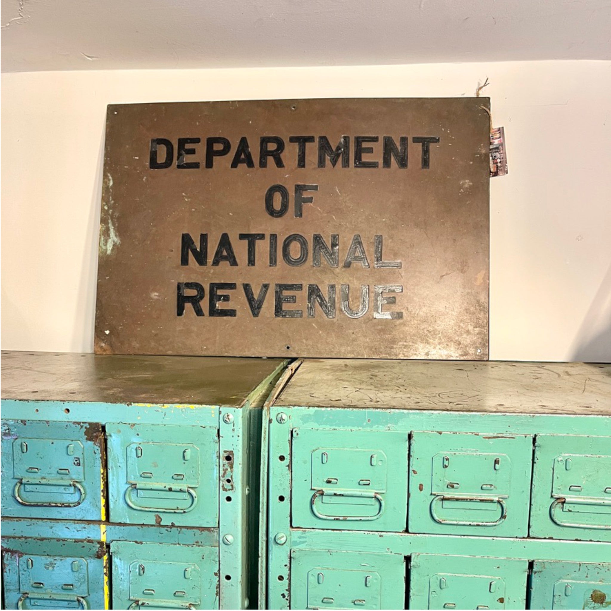 Large Department of National Revenue Building Plaque — Bilingual Bronze Sign