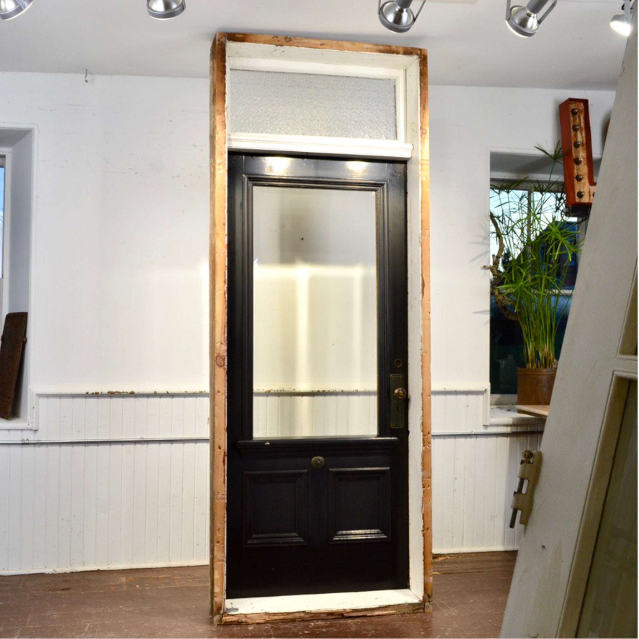 Antique Glazed Door With Transom