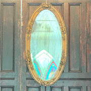 Antique Louis XVI Revival Oval Mirror with Original Foxed Beveled Glass