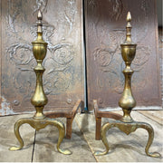 Vintage Federal Style Cast Brass Adirons