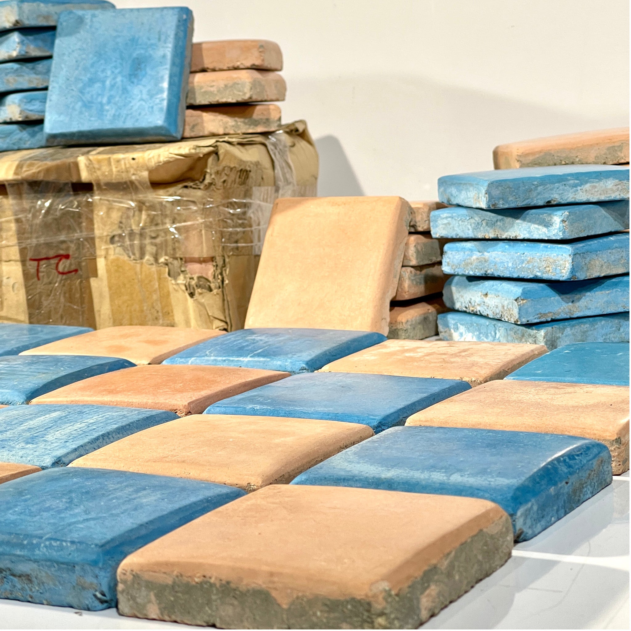 Vintage Moroccan Encaustic Tiles - 1375 Handcrafted Pieces (150 Sq. Ft.)