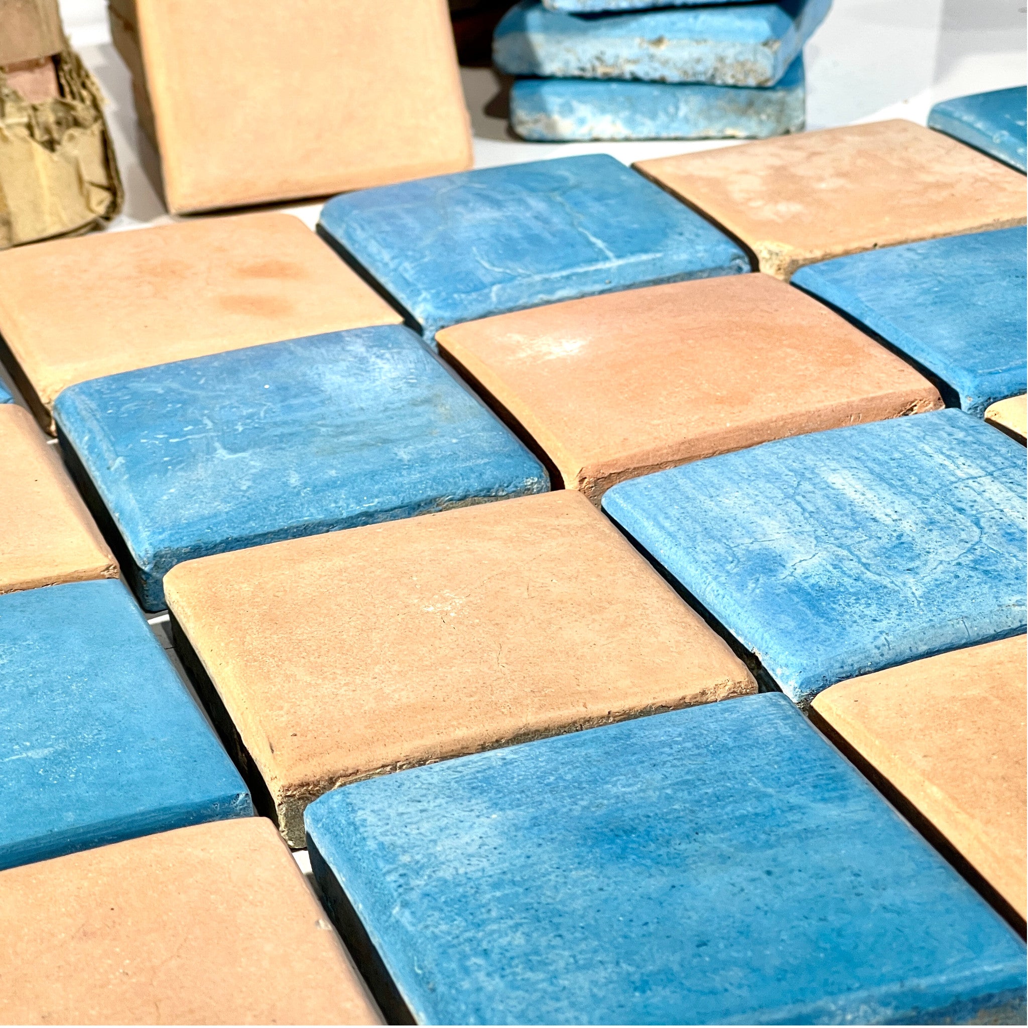 Vintage Moroccan Encaustic Tiles - 1375 Handcrafted Pieces (150 Sq. Ft.)