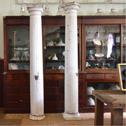 Pair of Antique Exterior Fluted Wood Columns – Doric Style, c.1900