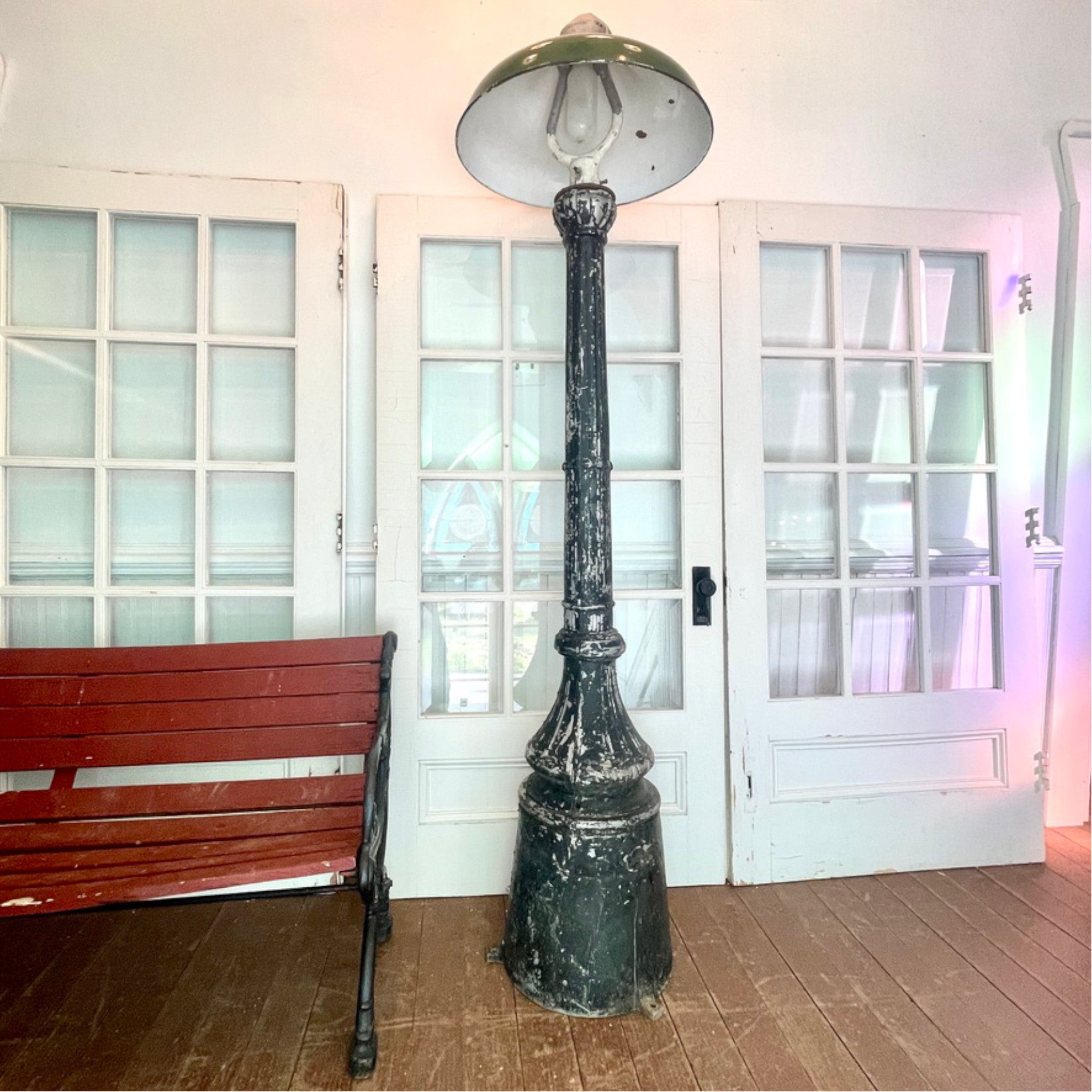 Vintage Magni-Flood Gas Station Light on Repurposed Streetlight Standard