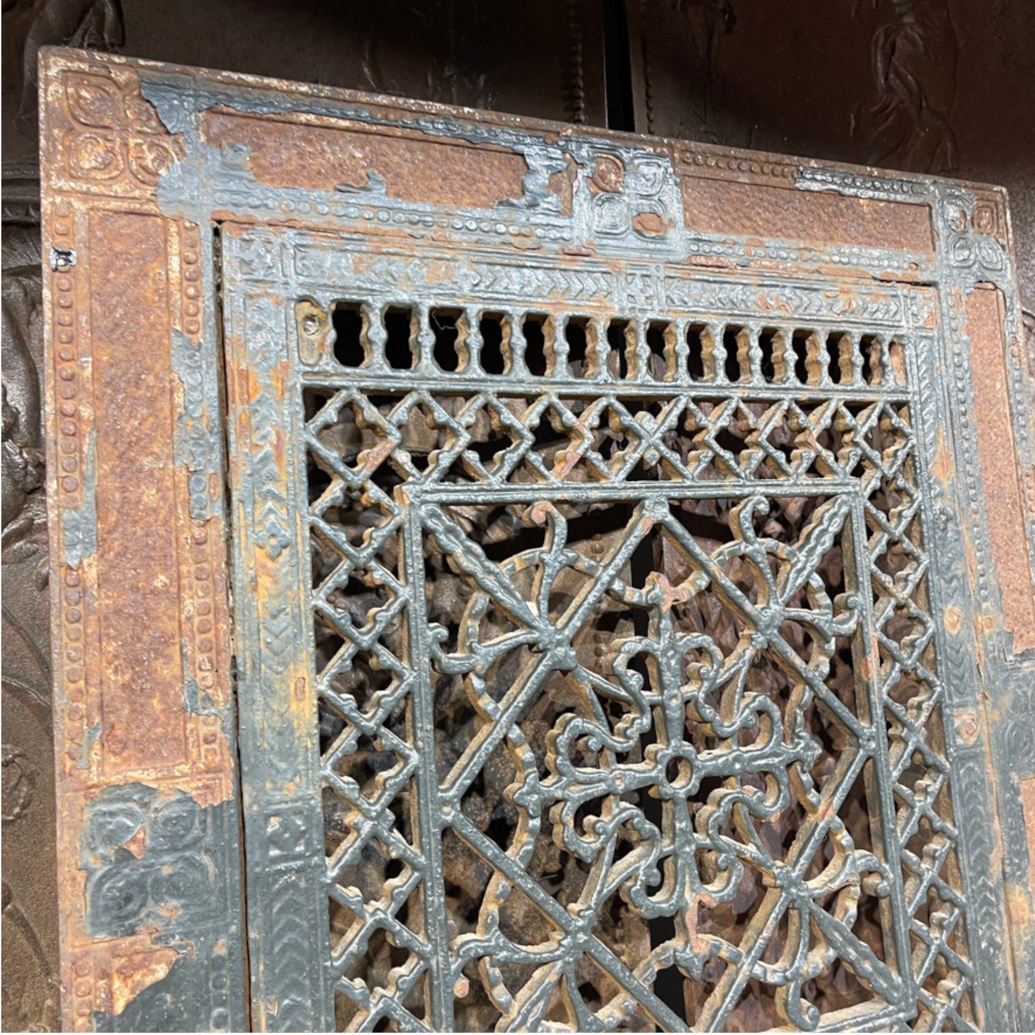 Antique Heating Grate With Frame
