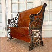 19th Century Church Pew With Cast Iron Ends From Simcoe County