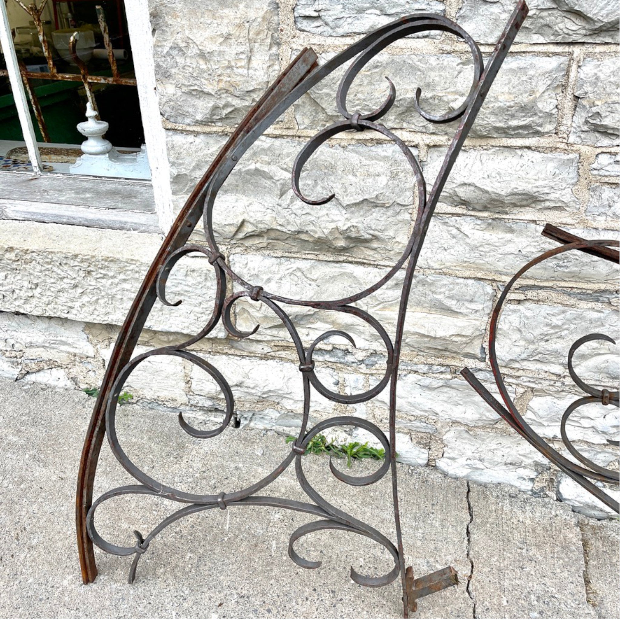 Vintage Forged Iron Staircase Fragments