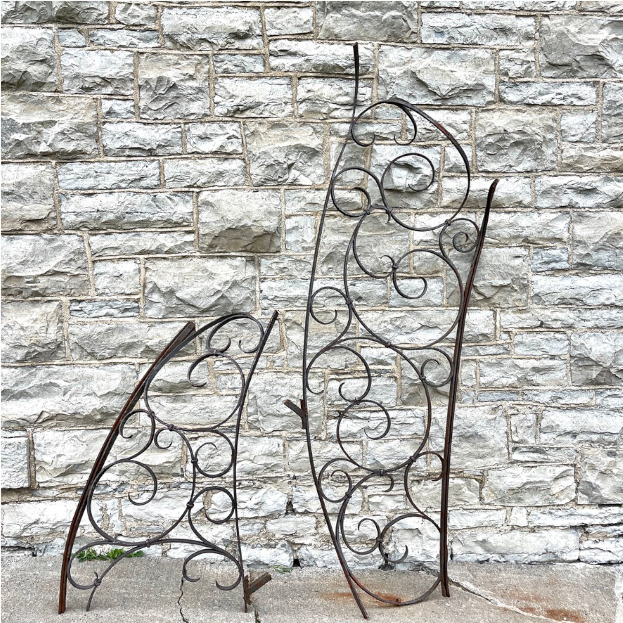 Vintage Forged Iron Staircase Fragments