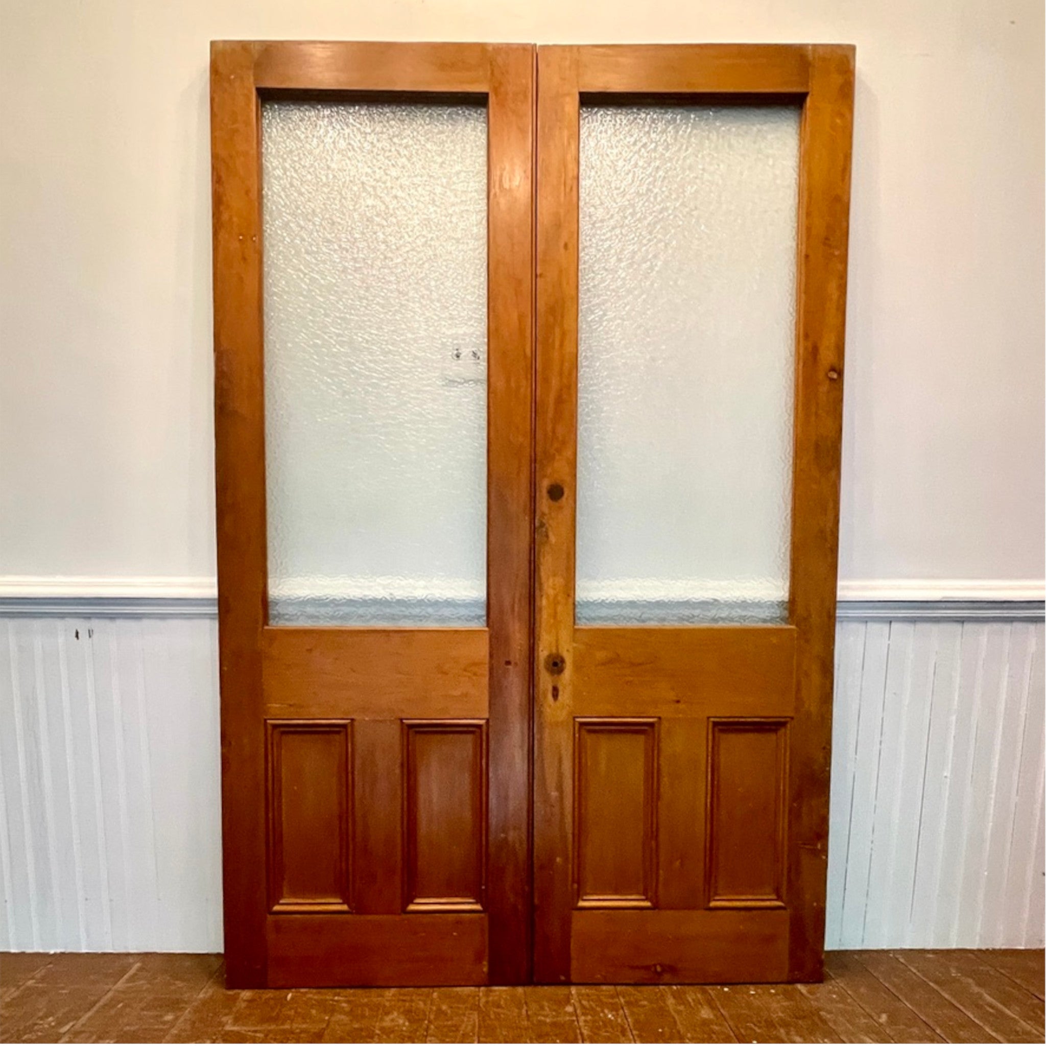 Early 20th Century Glazed Pine Double Doors