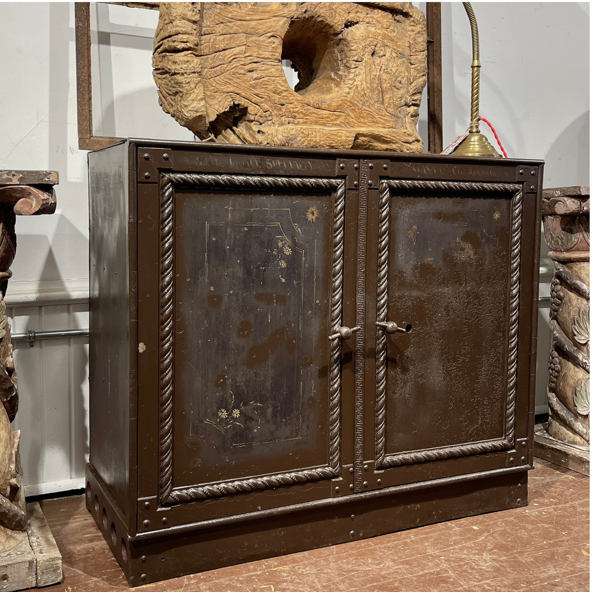 Antique Steel Ledger Cabinet by Office Specialties – Late 19th Century Vault Storage