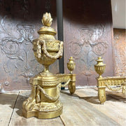 Late 19th Century French Louis XVI Style Bronze Andirons
