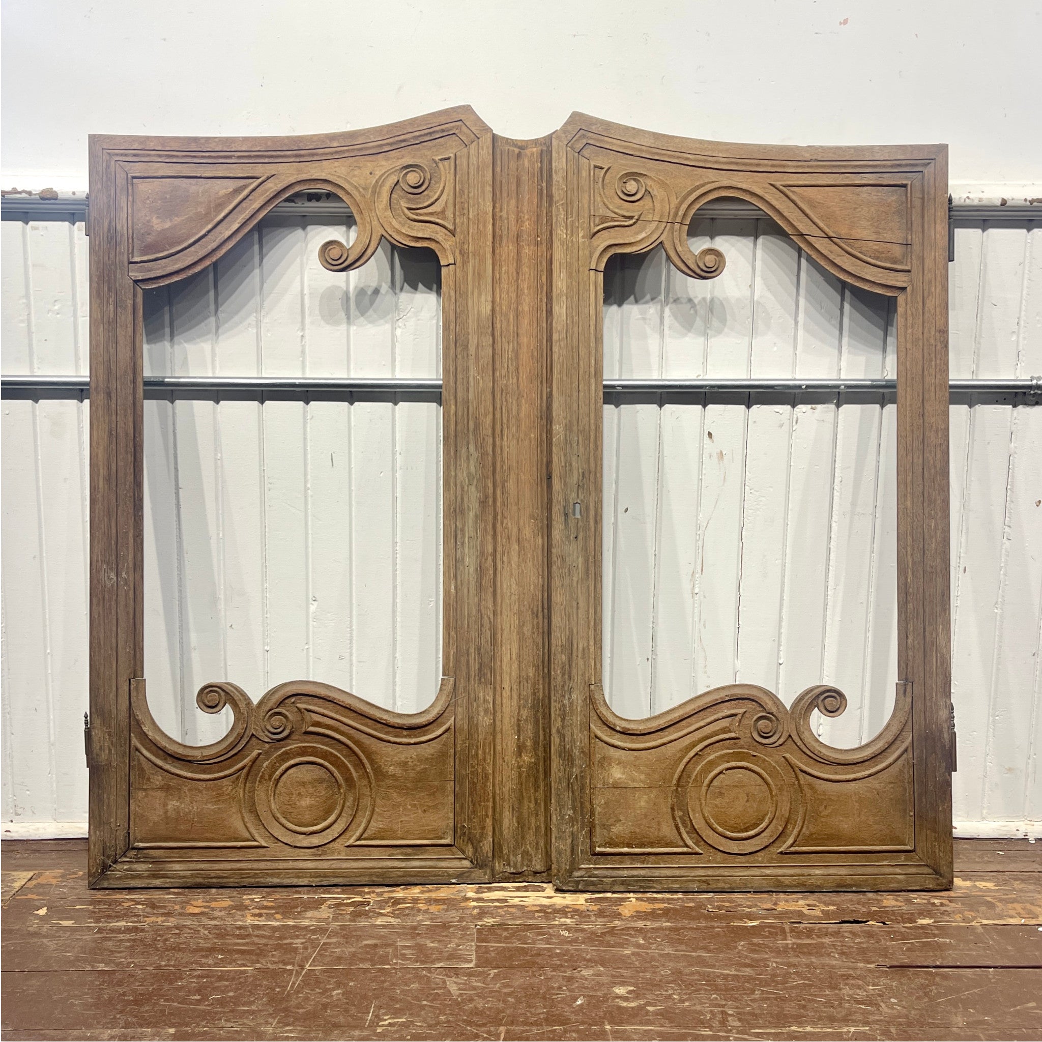 Antique Carved Cabinet Doors, Matched Pair (c. 1900) – Louis XV Revival Influence