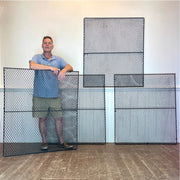 Set of Four Vintage Industrial Expanded Metal Mesh Panels