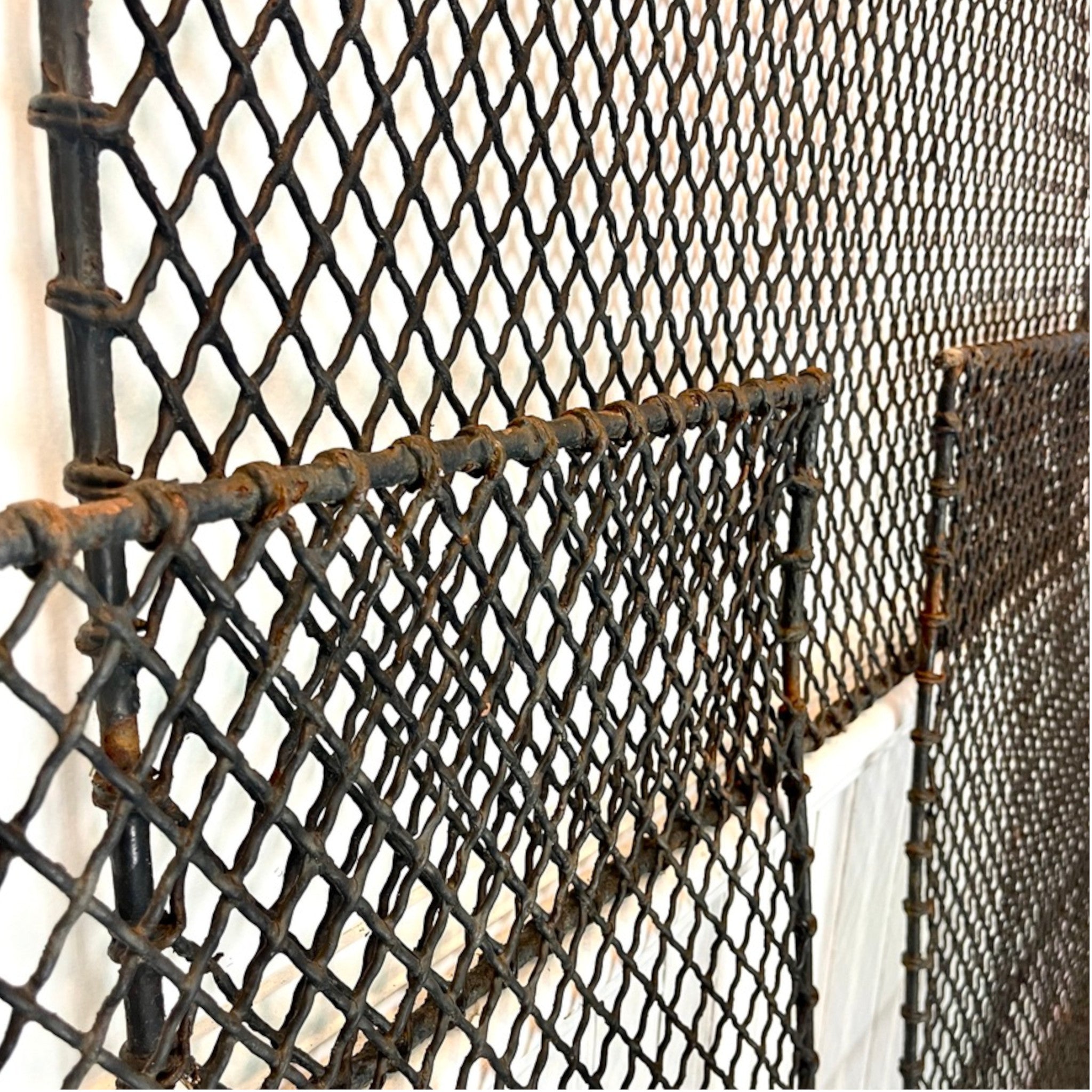 Set of Four Vintage Industrial Expanded Metal Mesh Panels