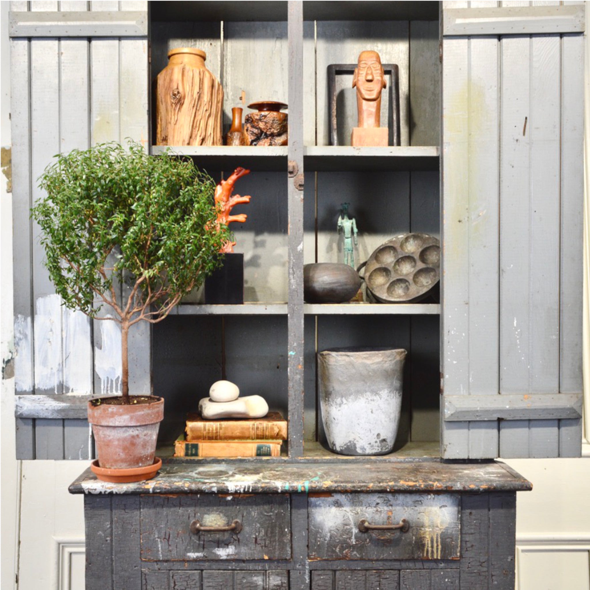Antique Country Farmhouse Kitchen Cupboard - Handcrafted in Eastern Ontario, Circa 1890