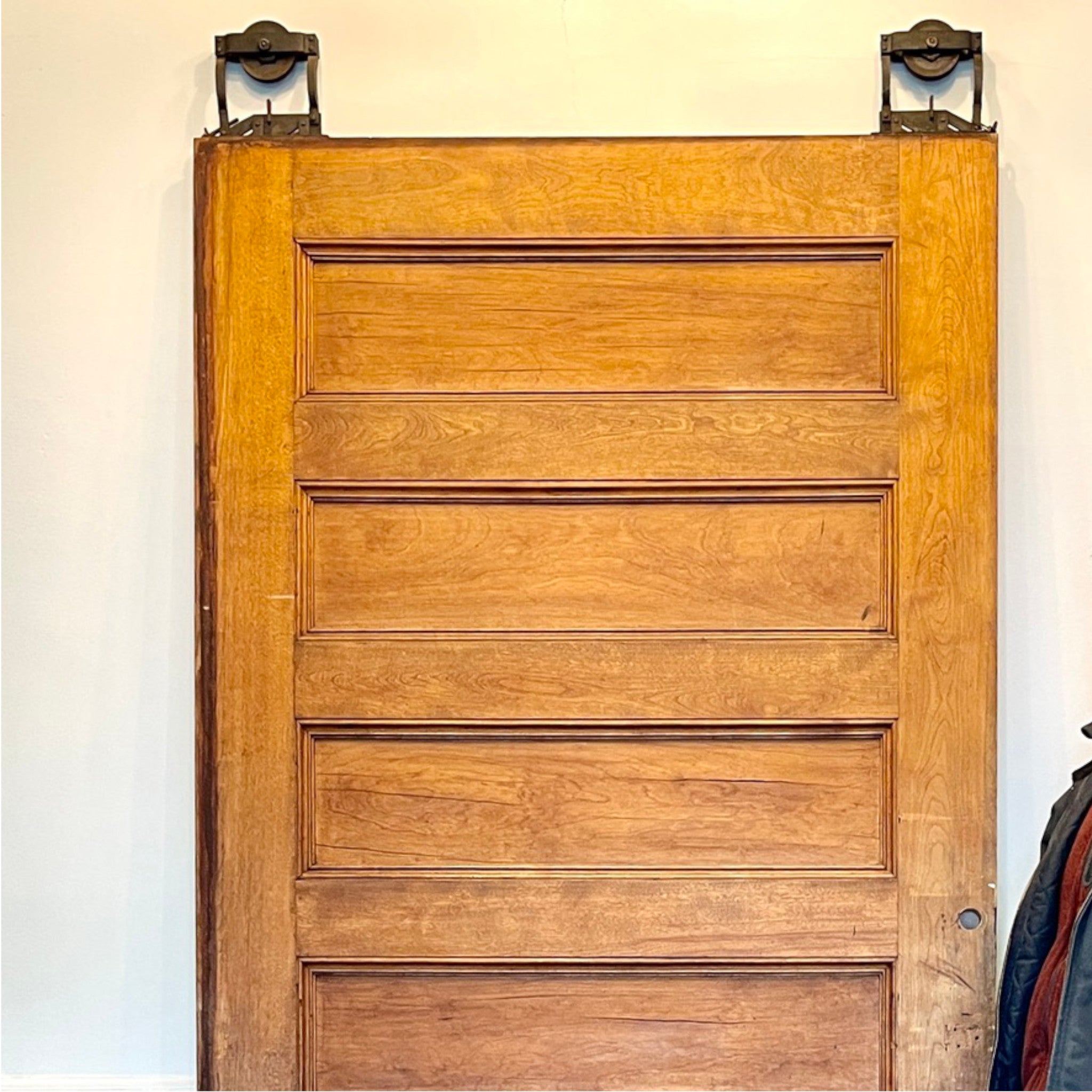 Antique Oversized Maple Pocket Door c. 1920