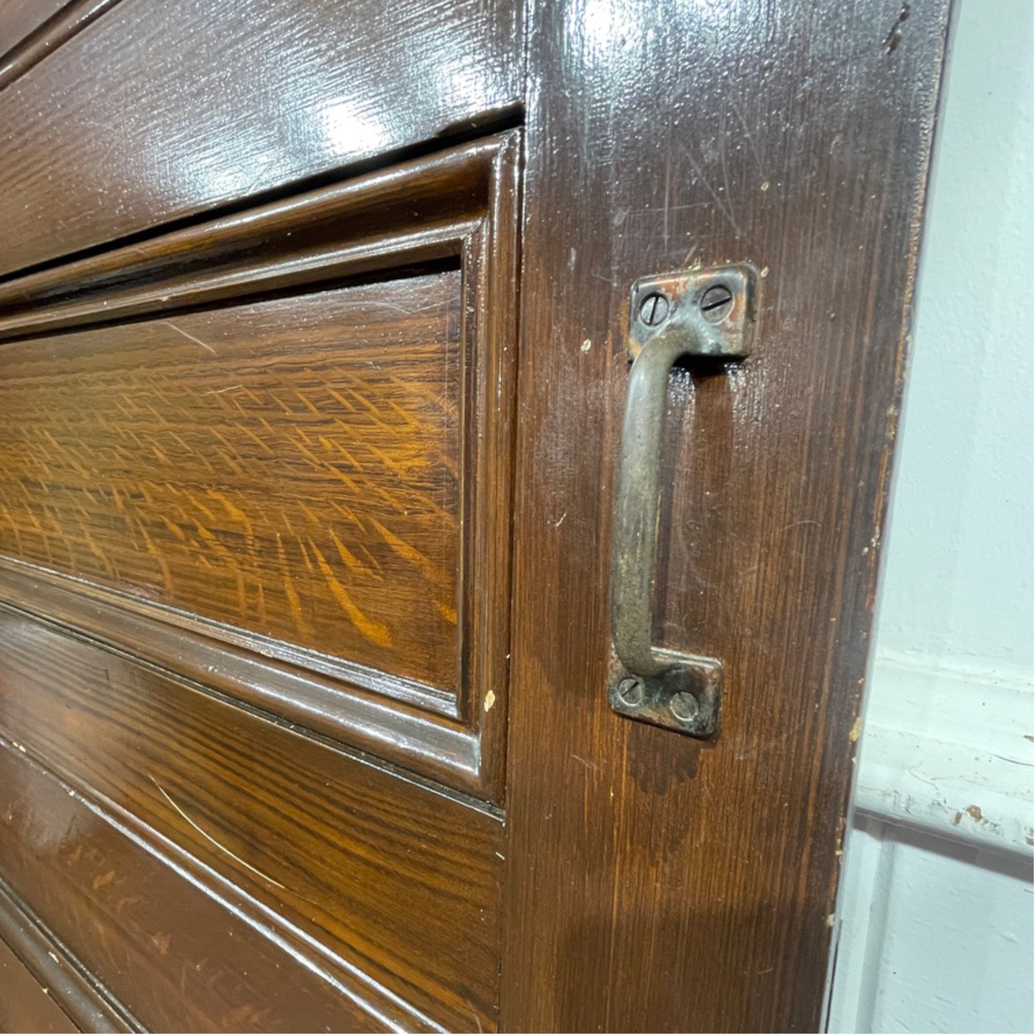 Arched Ottawa Church Door with Original Faux Oak Graining