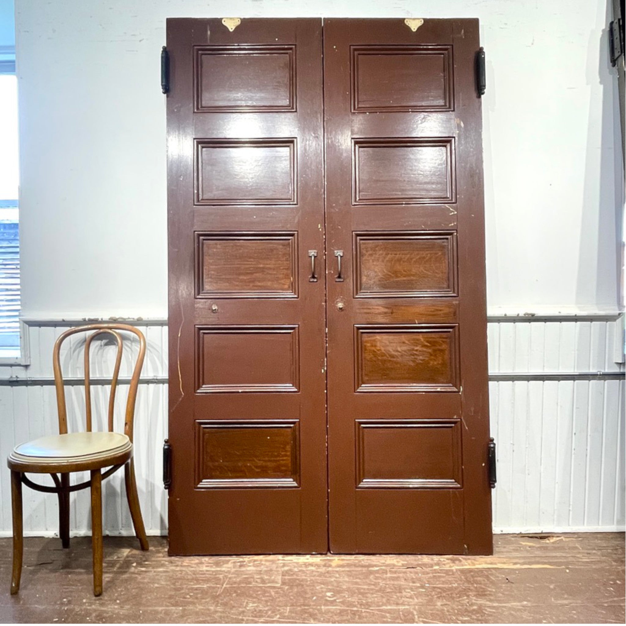 Ottawa Church Double Doors with Original Faux Oak Graining
