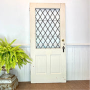 Antique Leaded Glass Vestibule Door with Original Hardware