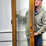 Oak Double Doors With Etched Glass Panels