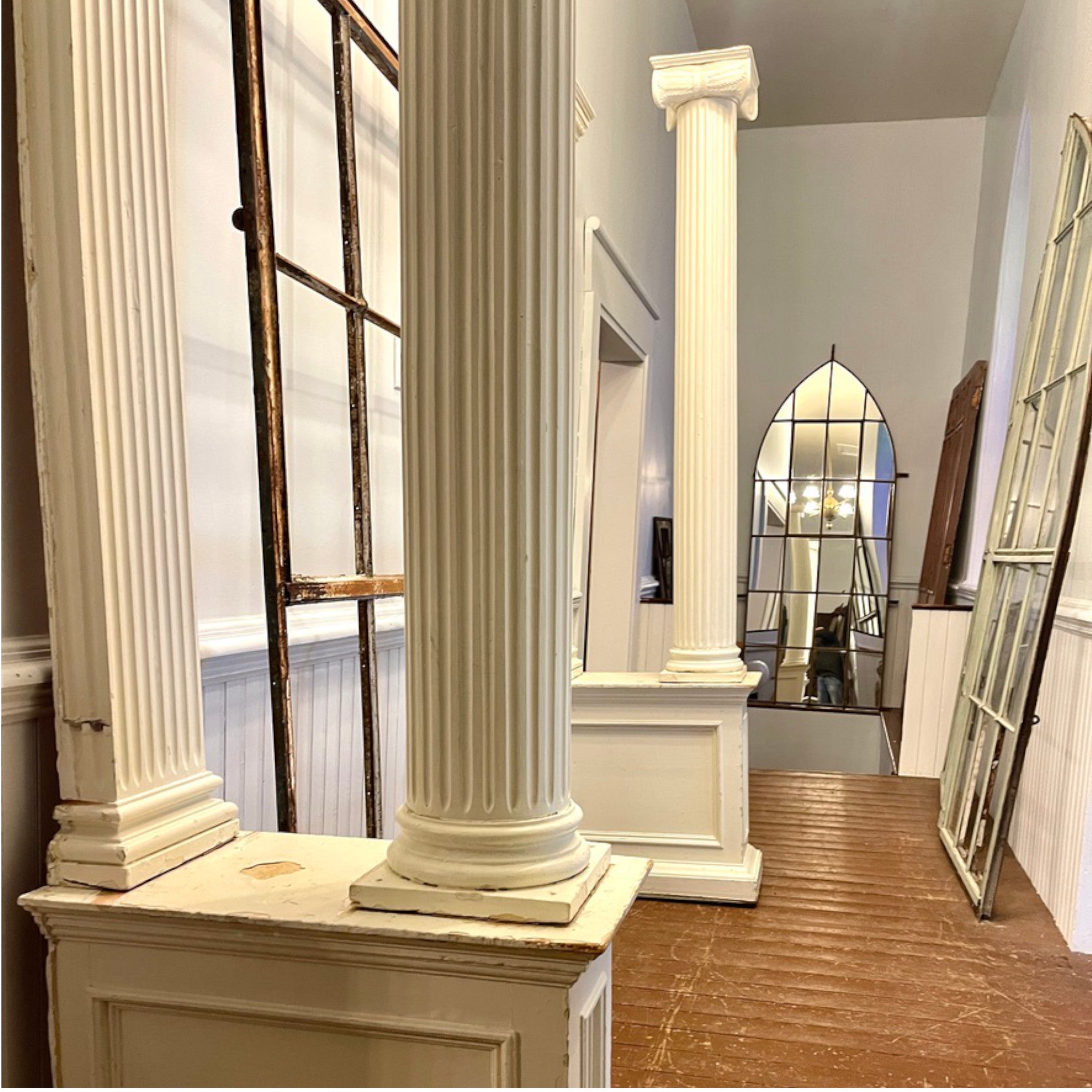 Pony Walls with Fluted Ionic Columns and Pilasters  c. 1900