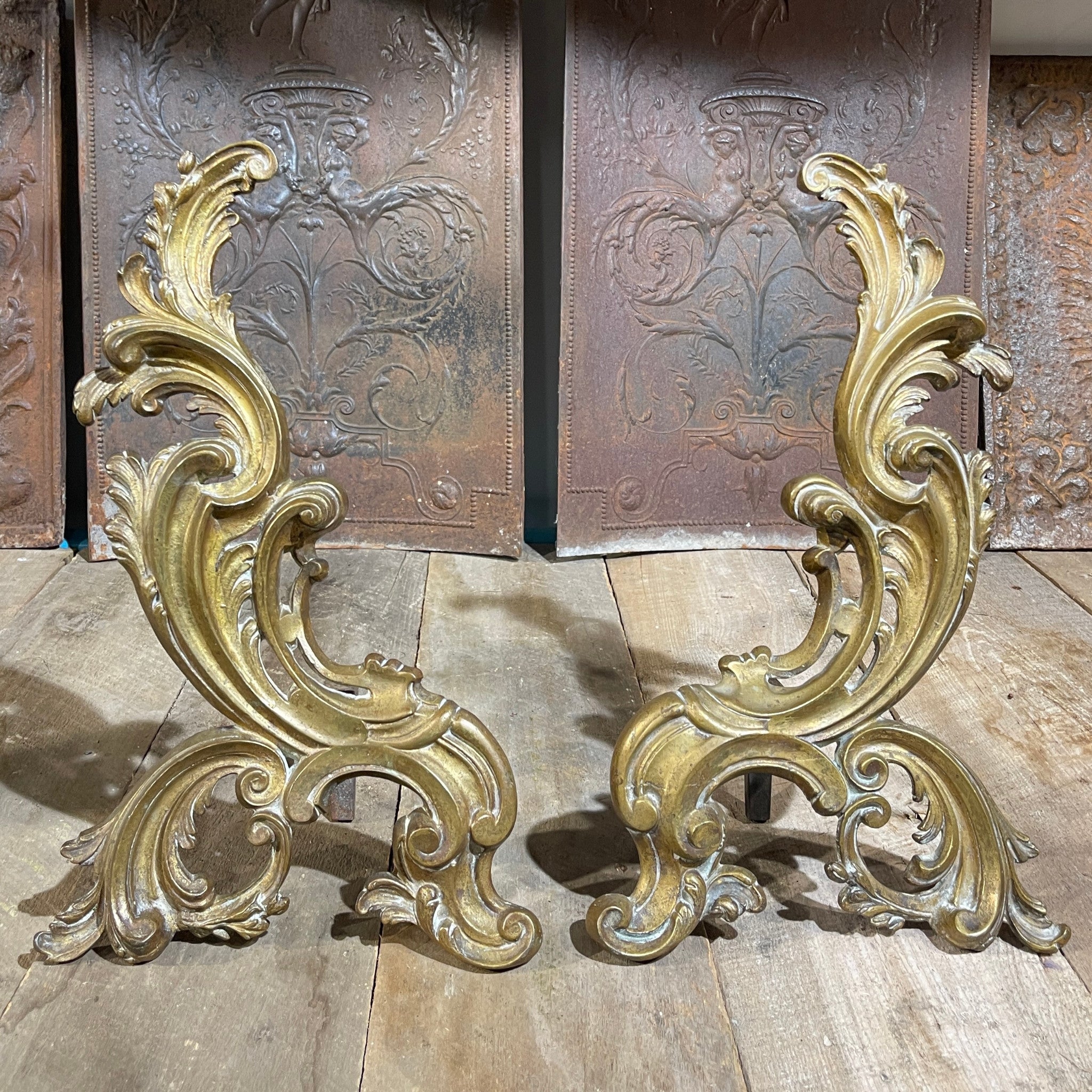 19th Century French Rococo Andirons