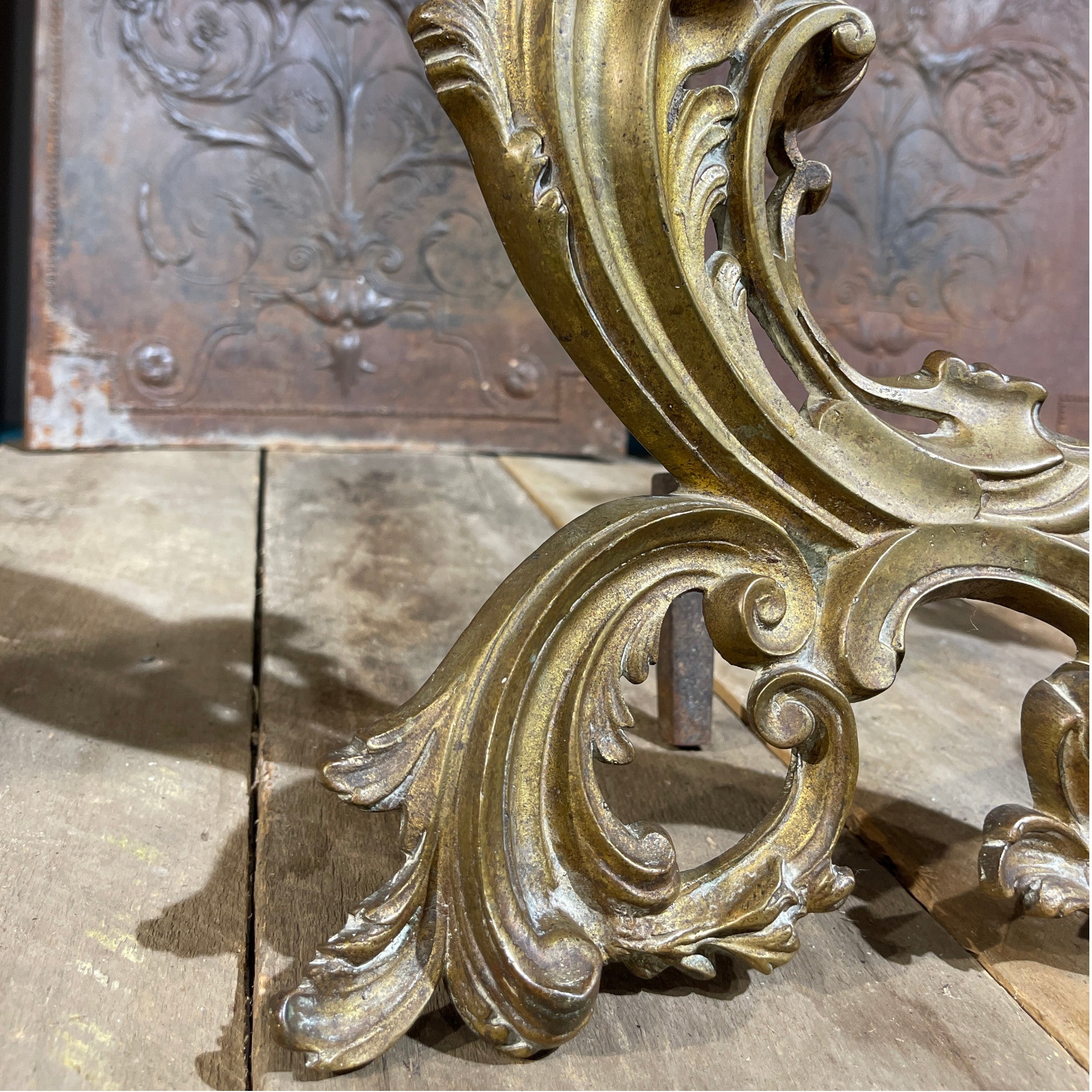 19th Century French Rococo Andirons