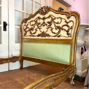 Antique Rococo Revival Bed with Upholstered Panels  Circa 1890–1925