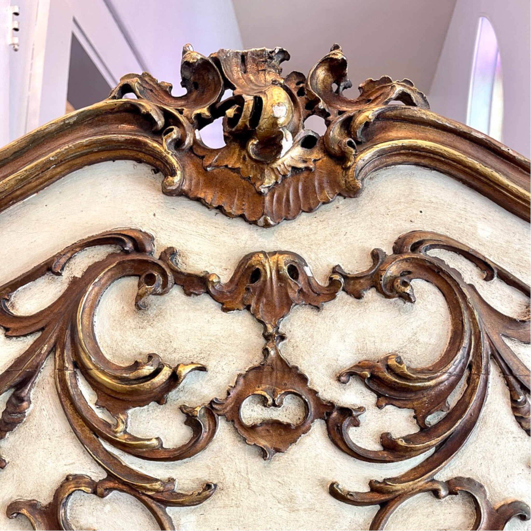 Antique Rococo Revival Bed with Upholstered Panels  Circa 1890–1925