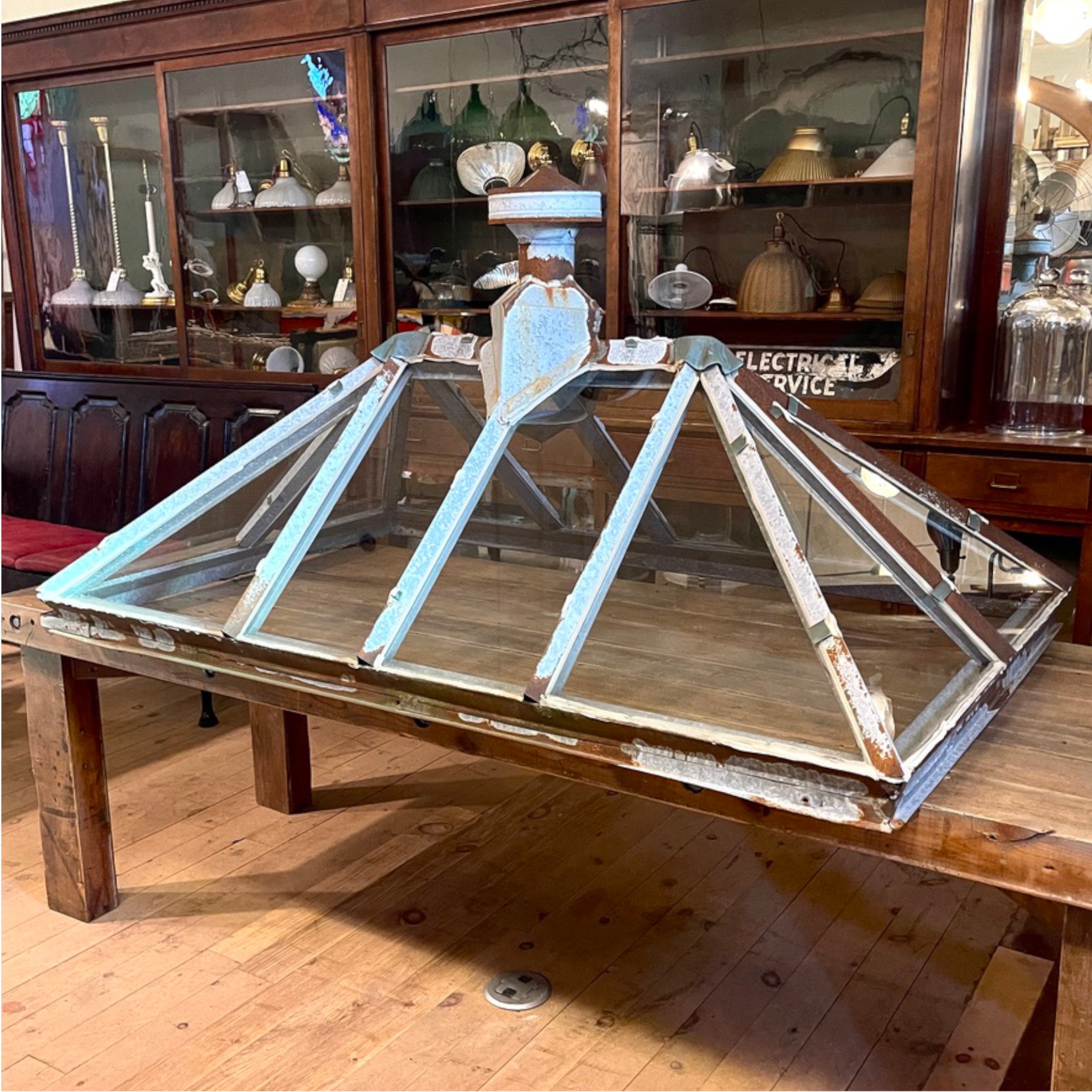 Antique Industrial Skylight with Built-In Cupola