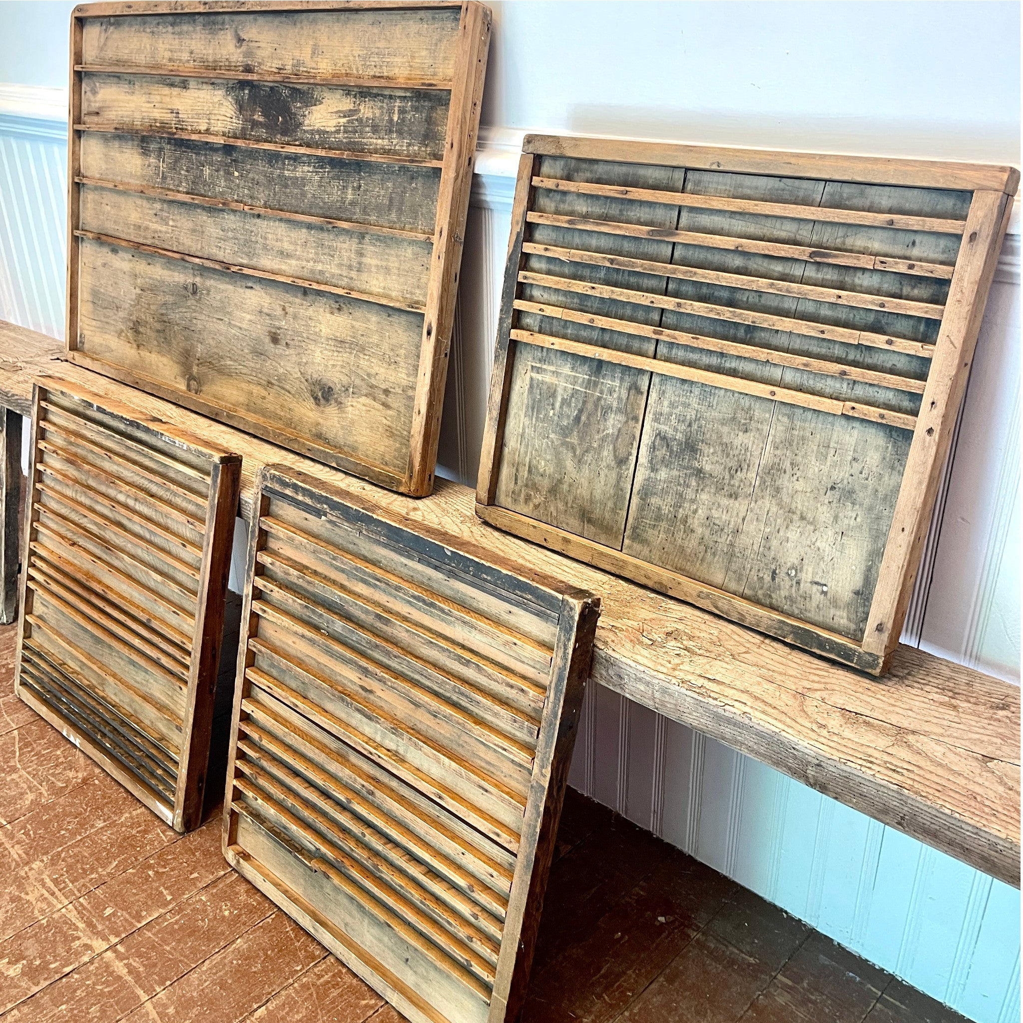 Collection of Four Late 19th Century Letterpress Sorting Trays
