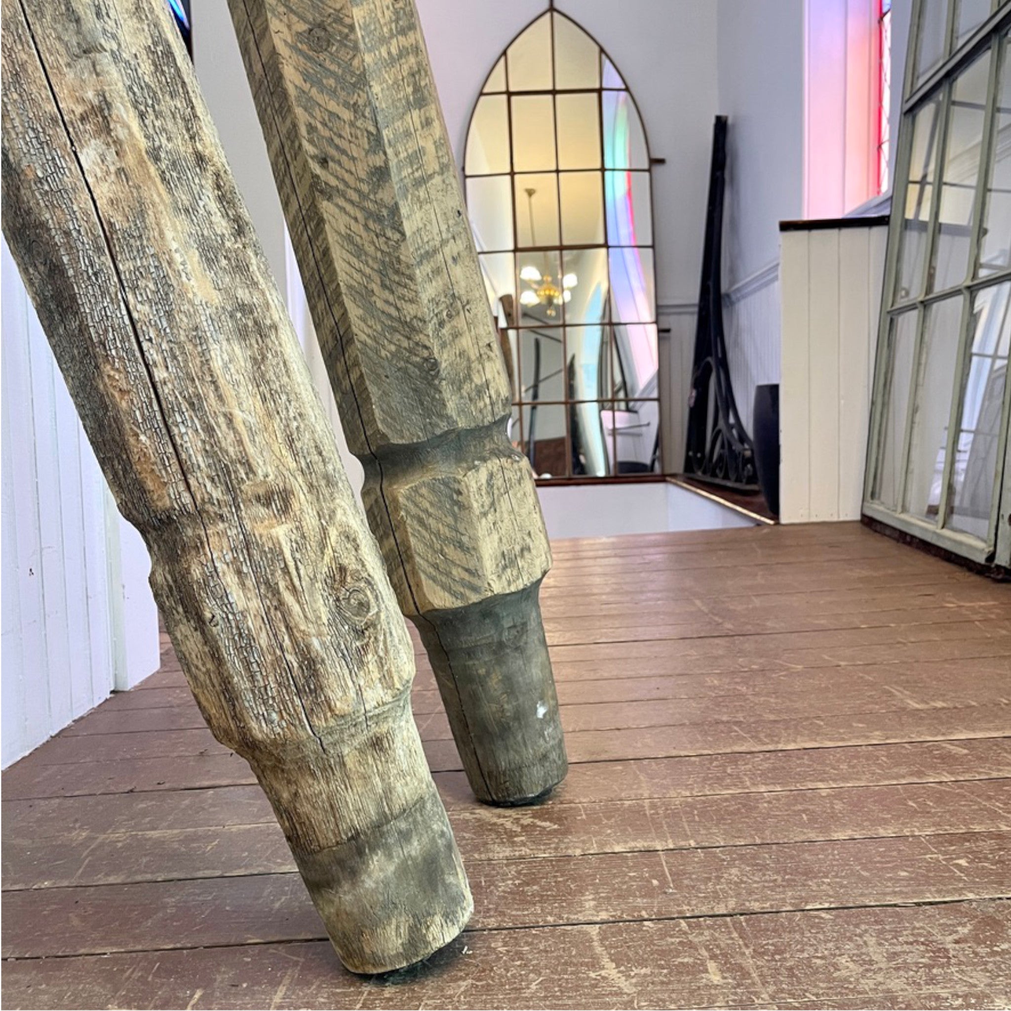 Pair of Hand-Bored Wooden Pump Logs | Eastern Ontario Waterworks
