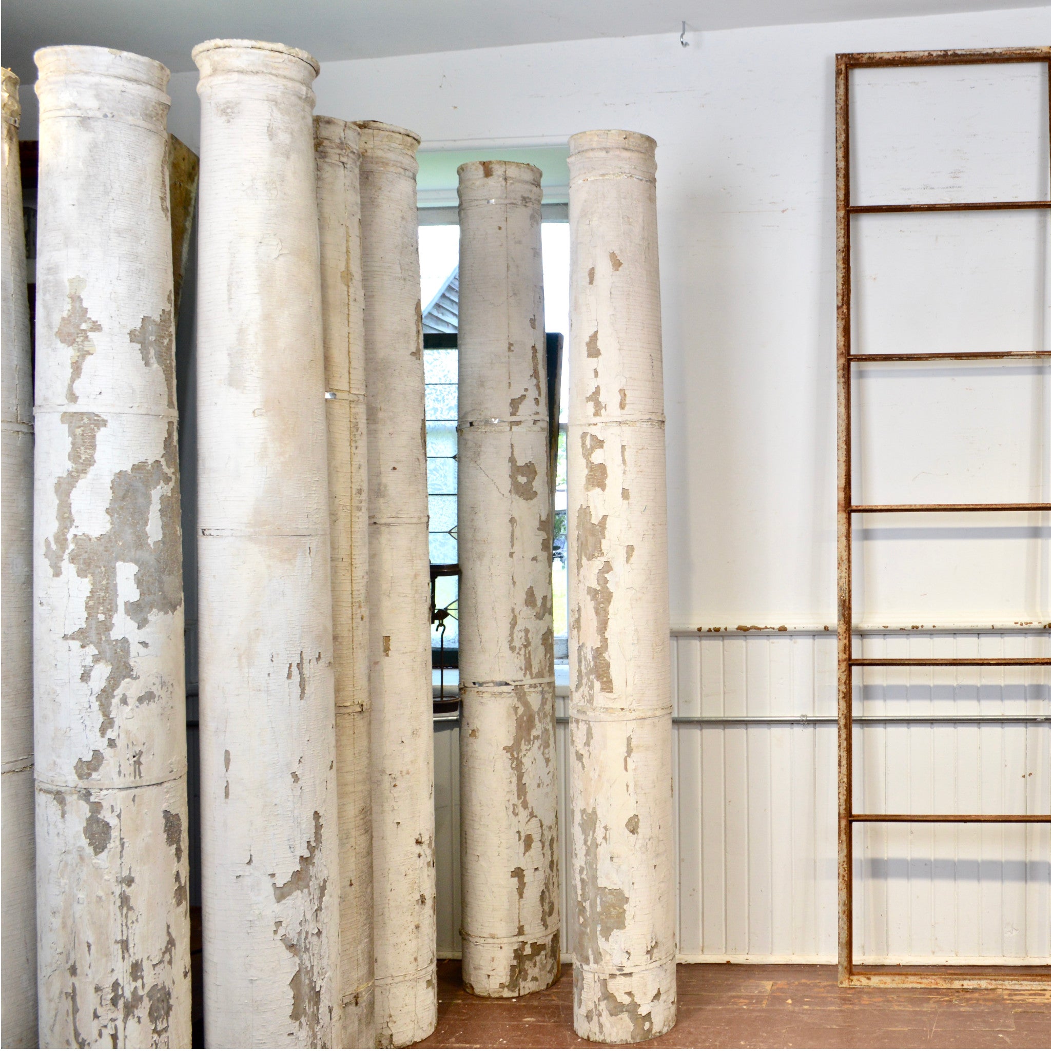Set of 8 Wooden Architectural Columns Salvaged from a Historic Rosedale Home, Toronto
