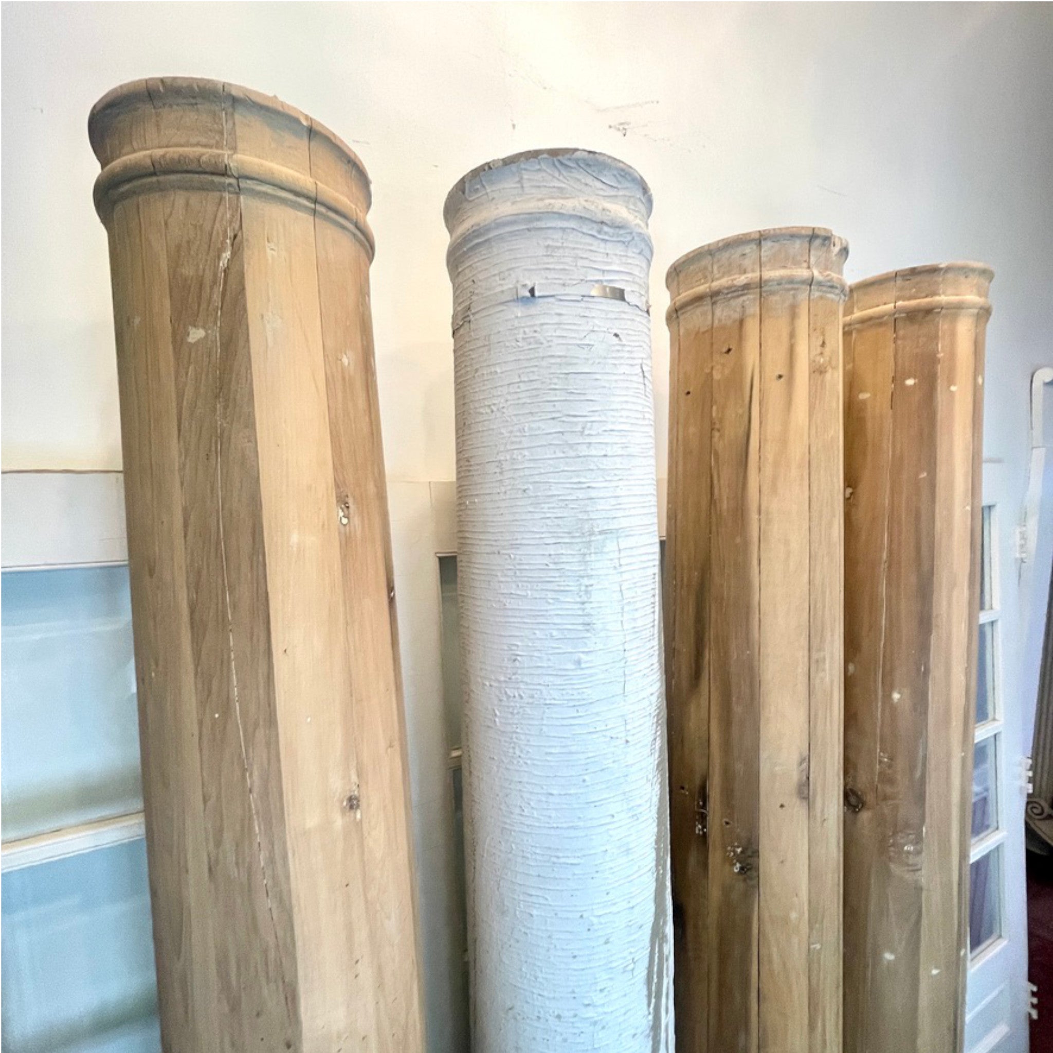 Set of 4 Wooden Architectural Columns from a Historic Rosedale Home, Toronto