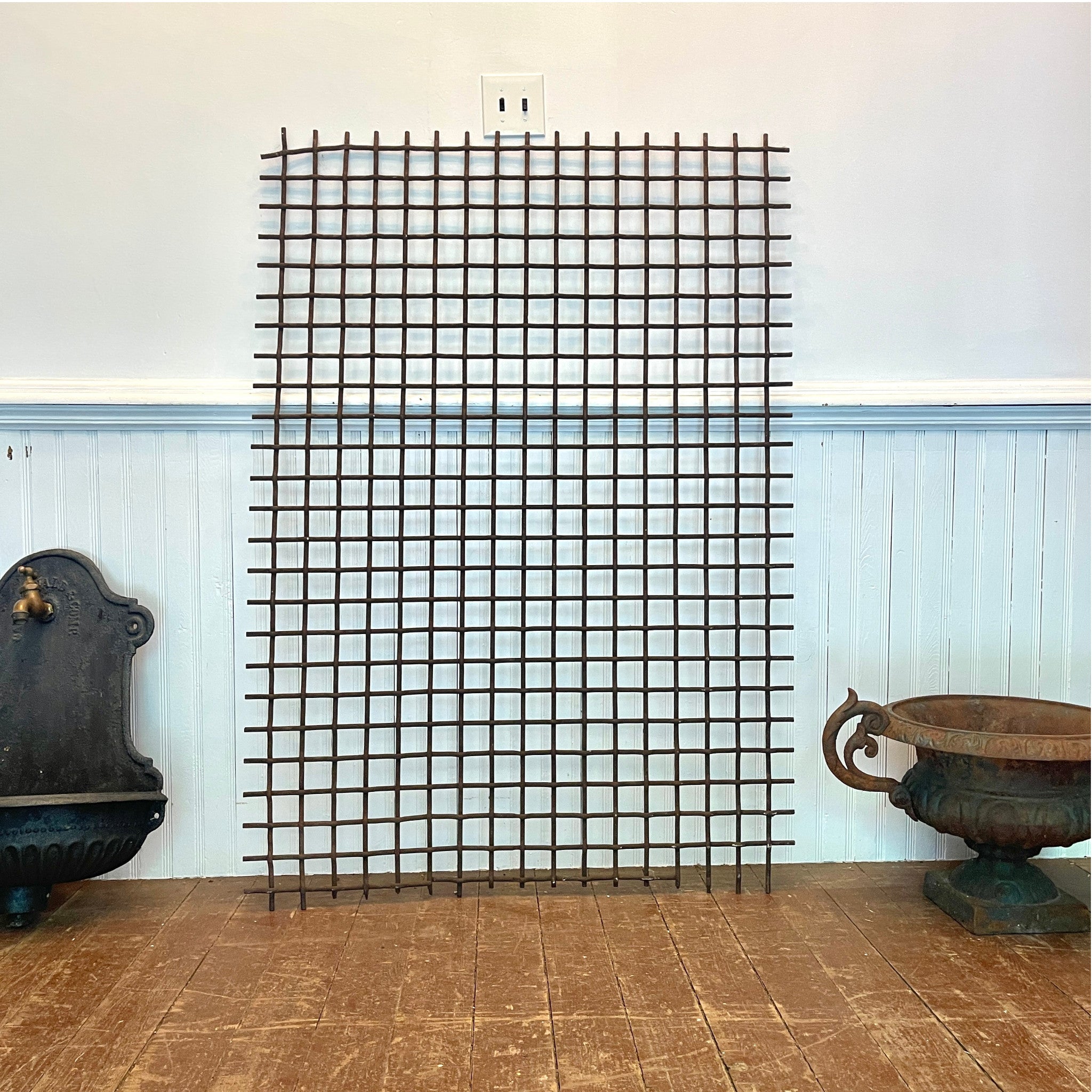 Early Hand-Woven Industrial Steel Water Screen
