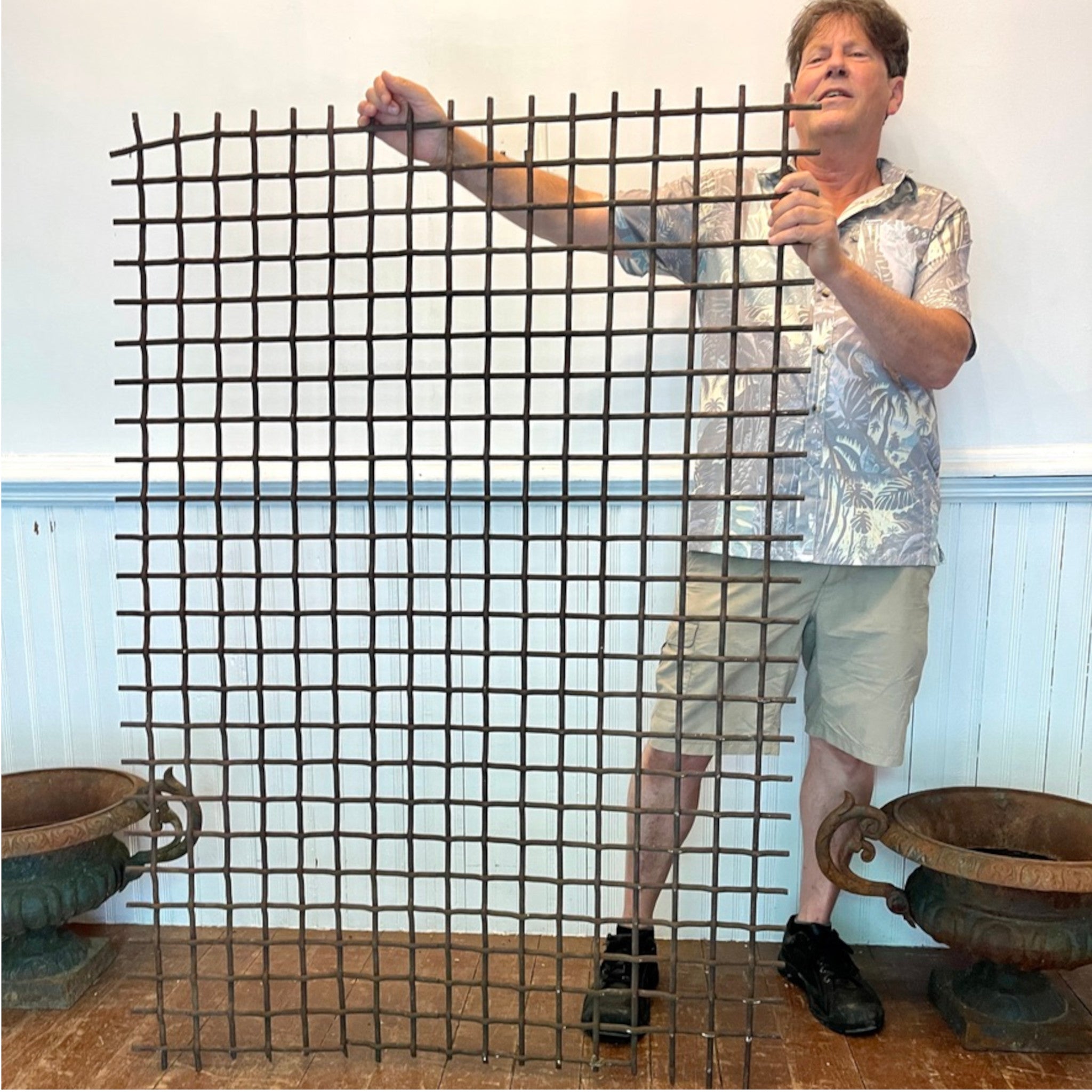 Early Hand-Woven Industrial Steel Water Screen