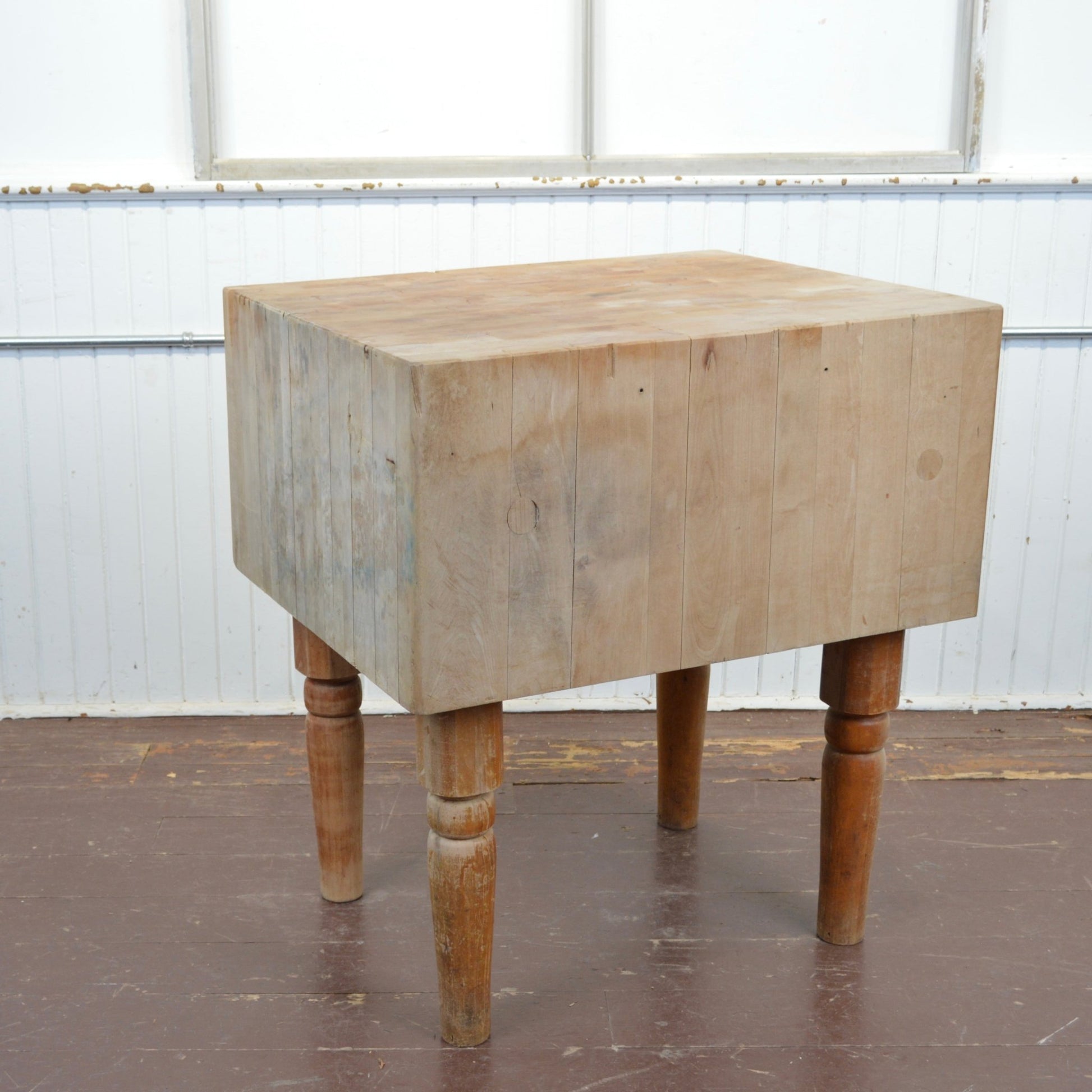 Antique Butcher Block Table - Salvage-Garden