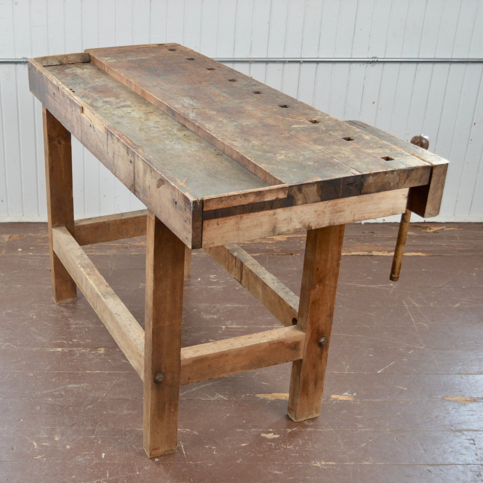 Antique Carpenter's Bench With Two Vices - Salvage-Garden