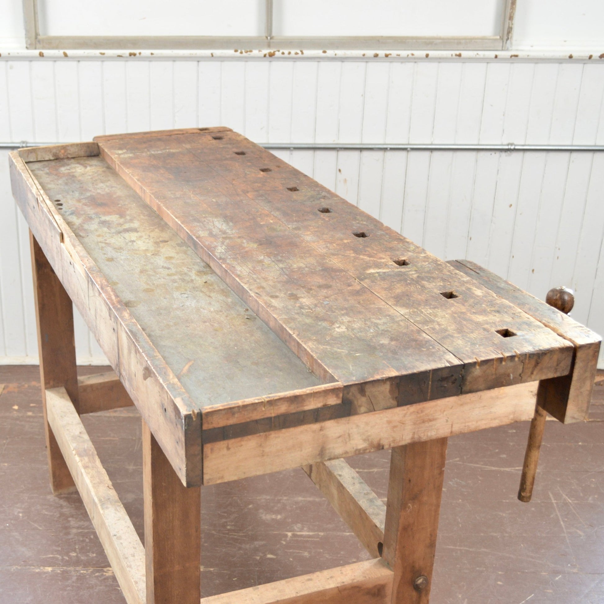 Antique Carpenter's Bench With Two Vices - Salvage-Garden