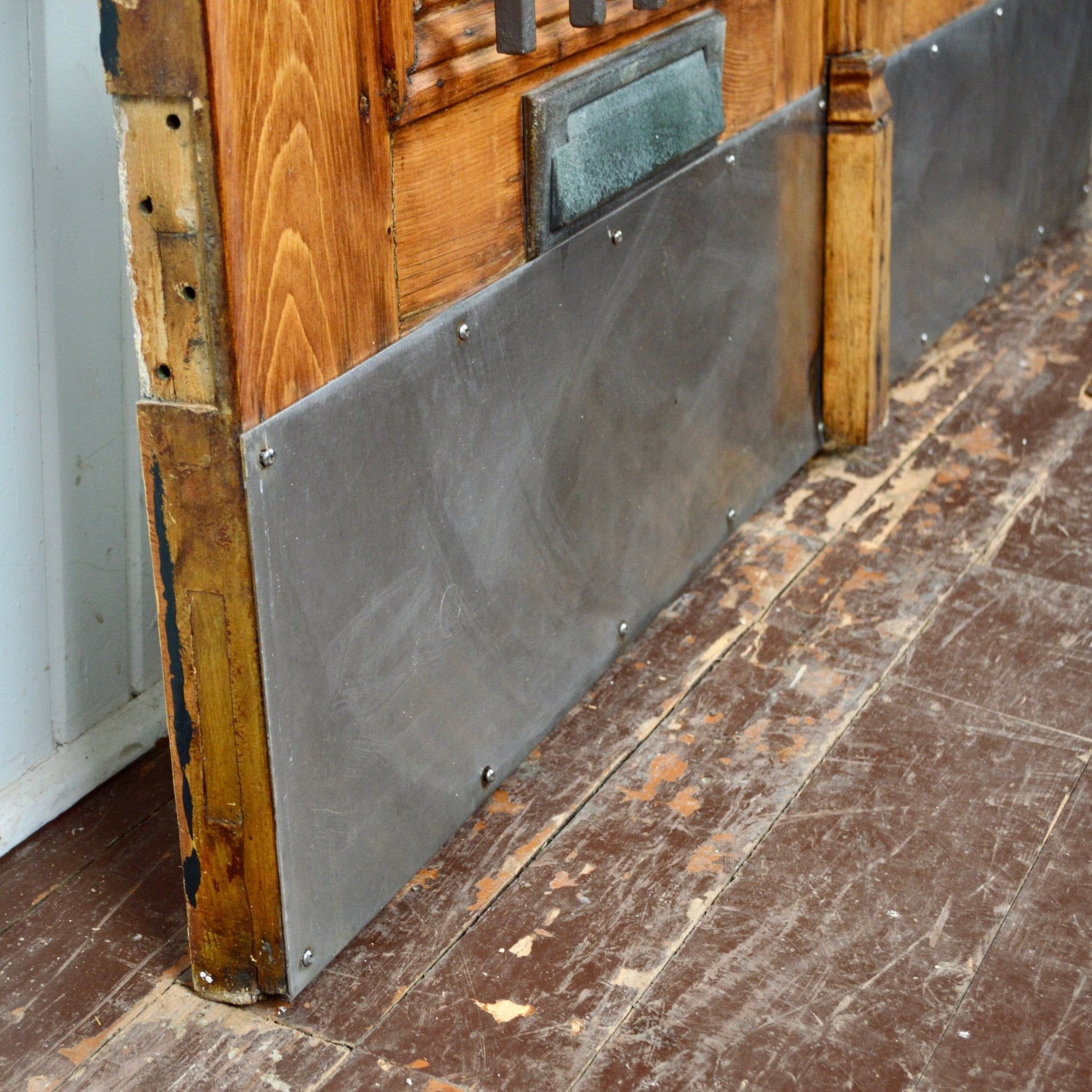 Antique Entrance Doors With Steel Security Bars - Salvage-Garden