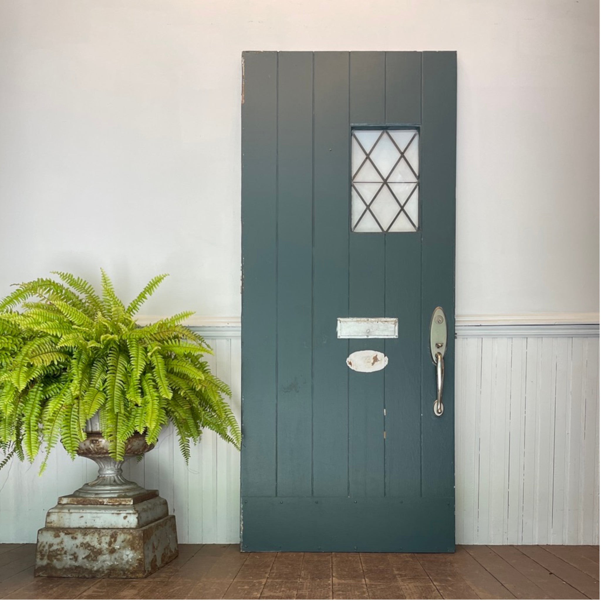 1930s Exterior Door with Diamond Leaded Glass
