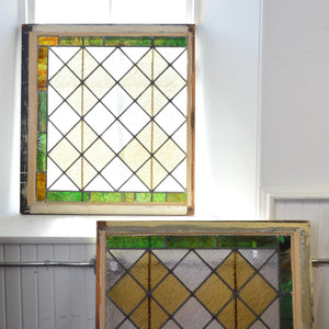 Pair Of Stained Glass Windows - Salvage-Garden