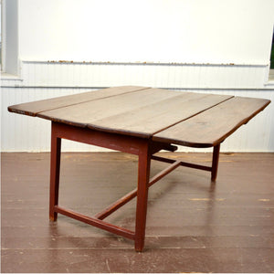 Rustic 19th Century Drop Leaf Farm Table - Salvage-Garden