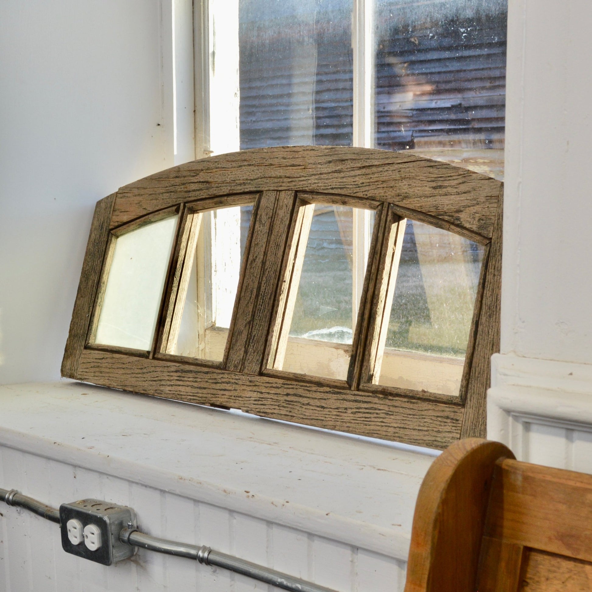Rustic Oak Arched Transom - Salvage-Garden